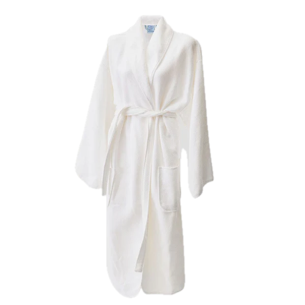 Weezie Towels Luxury Unisex Long White Spa Robe | One Size