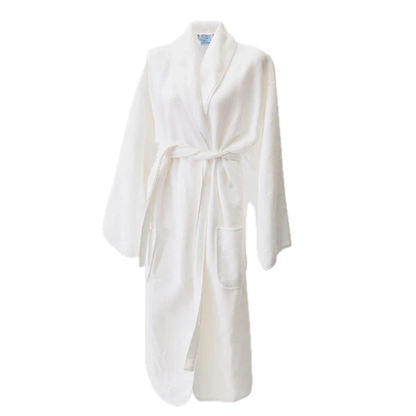 Weezie Towels Luxury Unisex Long White Spa Robe | One Size
