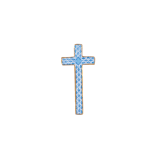 Herend Miniature Cross | 2.25in Blue