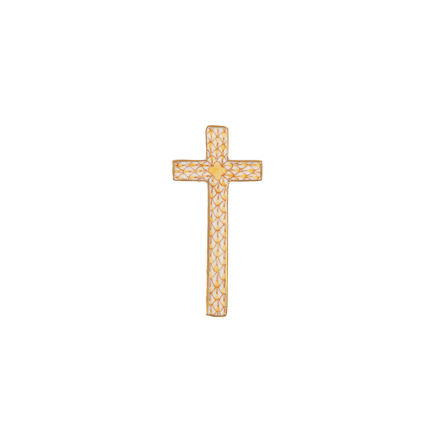 Herend Miniature Cross | 2.25in Butterscotch