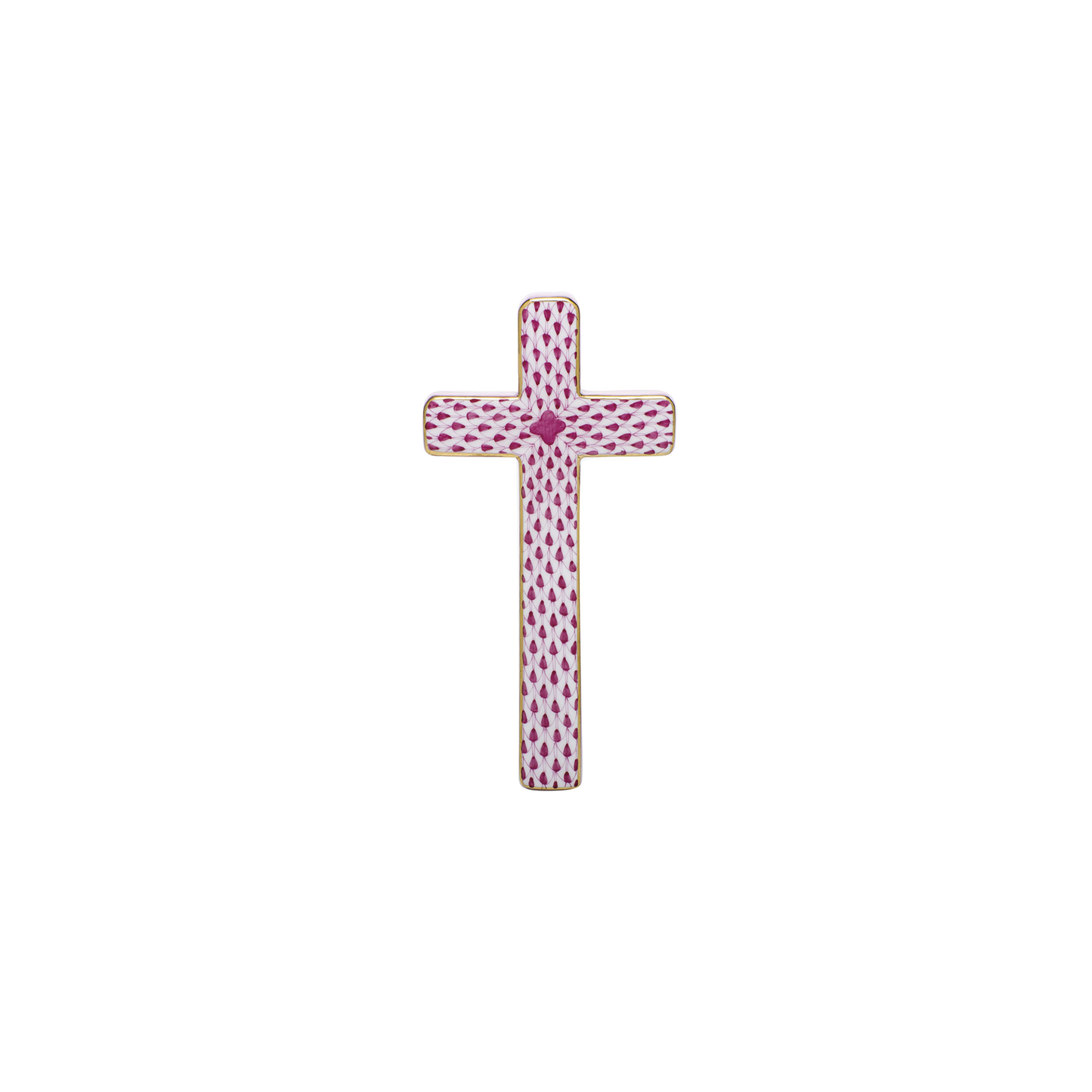 Herend Cross | 4.75in Fishnet Raspberry