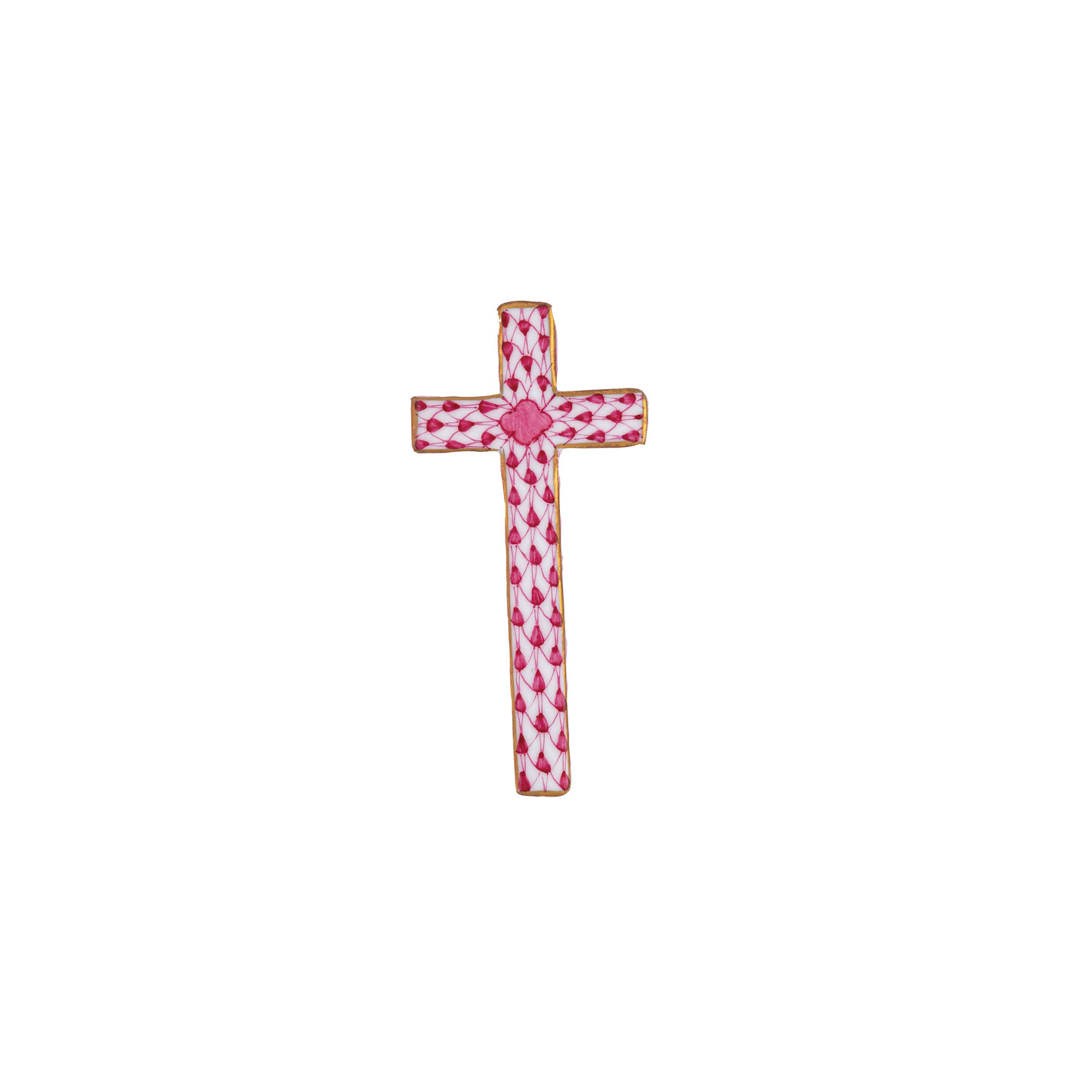 Herend Miniature Cross | 2.25in Raspberry