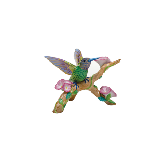 Herend Hummingbird on Flowered Branch | 8.25in