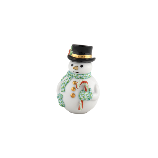 Herend Candy Cane Snowman | 3in Key Lime