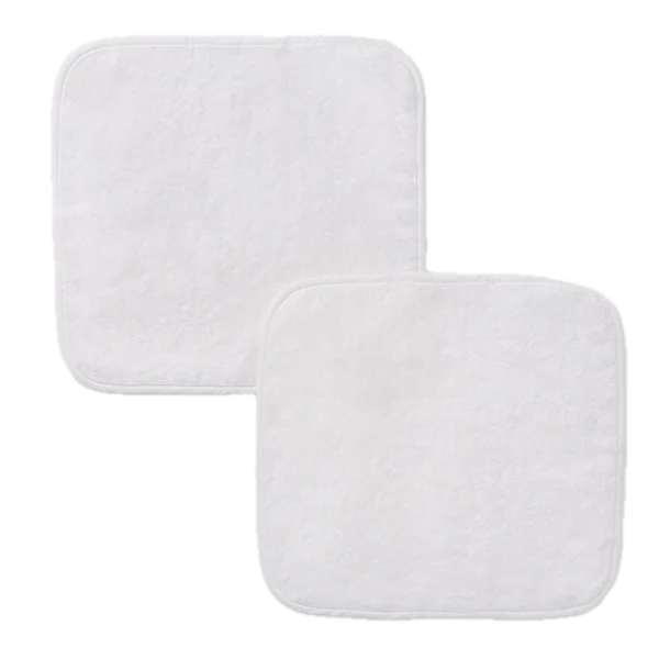 Weezie Towels Luxury Signature Piped Edge Washcloth Set of 2 | White Piping