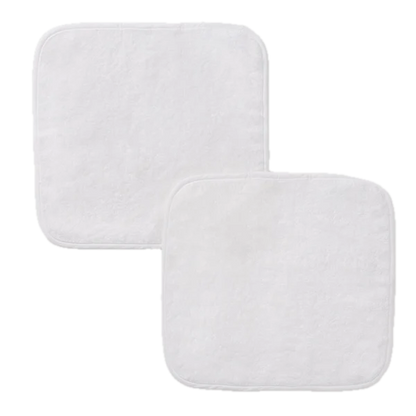 Weezie Towels Luxury Signature Piped Edge Washcloth Set of 2 | White Piping