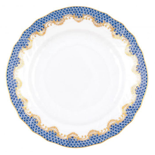 Herend Fishscale Blue Bread + Butter Plate | 6in