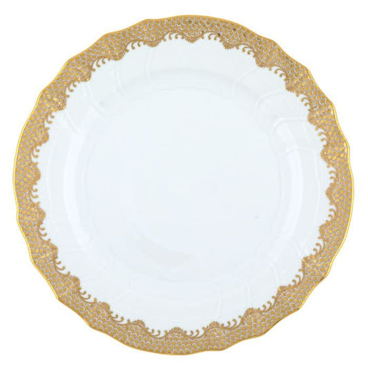 Herend Fishscale Gold Dinner Plate | 10.5in