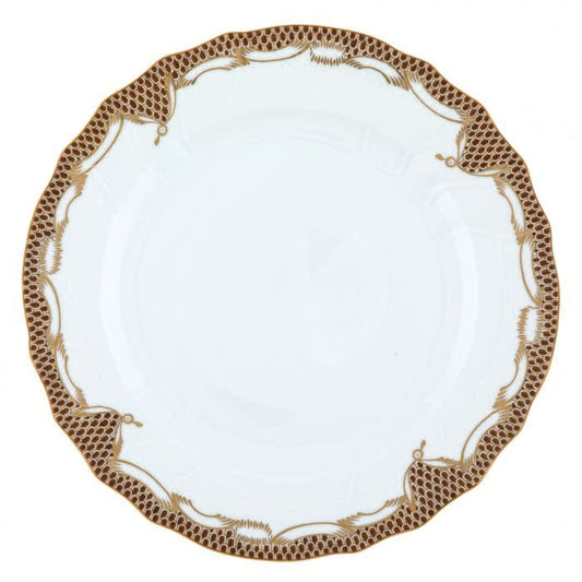 Herend Fishscale Brown Dinner Plate | 10.5in