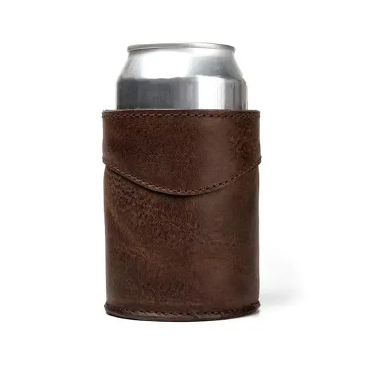 Campaign Leather Can Koozie | Smoke