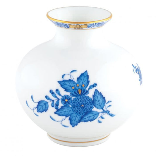Herend Round Vase | 4.5in Chinese Bouquet Blue