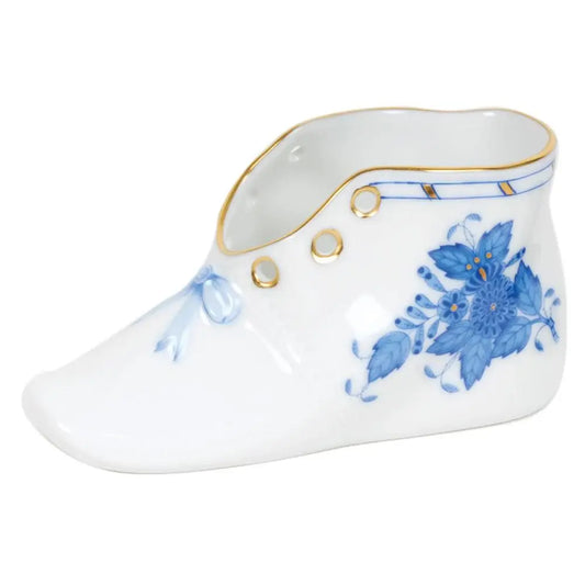 Herend Chinese Bouquet Baby Shoe | 4.5in Blue