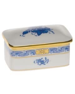 Herend Chinese Bouquet Rectangular Box | 3x2in Blue