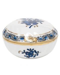 Herend Chinese Bouquet Ring Box | 2.75in Black Sapphire