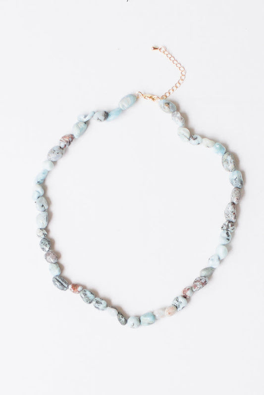 Abigail Larimar Beaded Necklace 16"