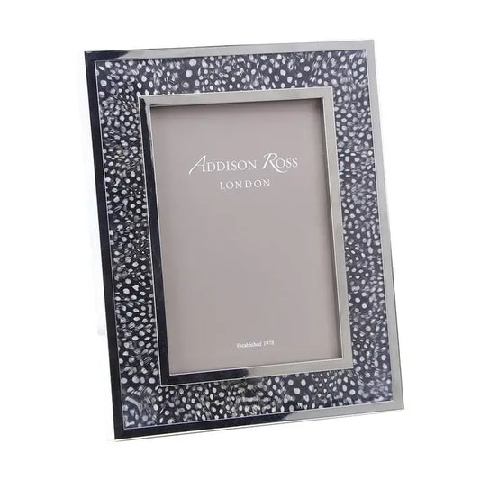 Silver Plate Guinea Fowl Feather Picture Frame | 5x7in