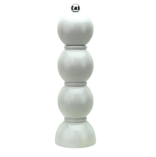 Bobbin Wood Lacquer Salt or Pepper Mill Grinder | 9.5in White