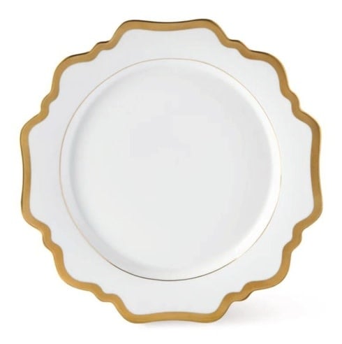 Anna Weatherley Antique White Gold Dinner Plate | 10.5in