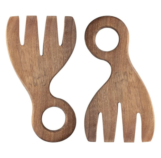 Wood Salad Server Set | Acacia 7in