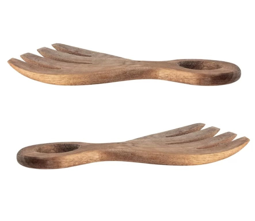 Wood Salad Server Set | Acacia 7in
