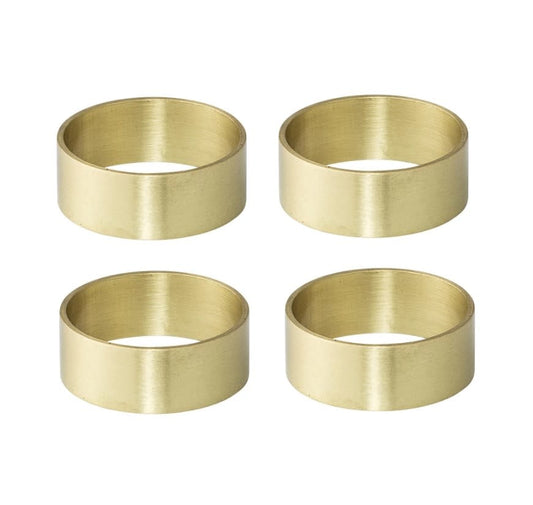 Gold Square Napkin Ring Set | Set of 4