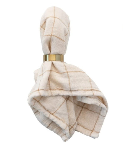 Gold Square Napkin Ring Set | Set of 4