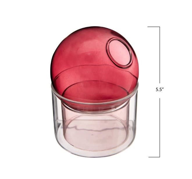 Red Round Vase