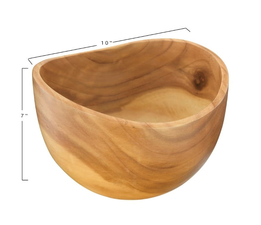 Carved Serving Boat Bowl | 10in