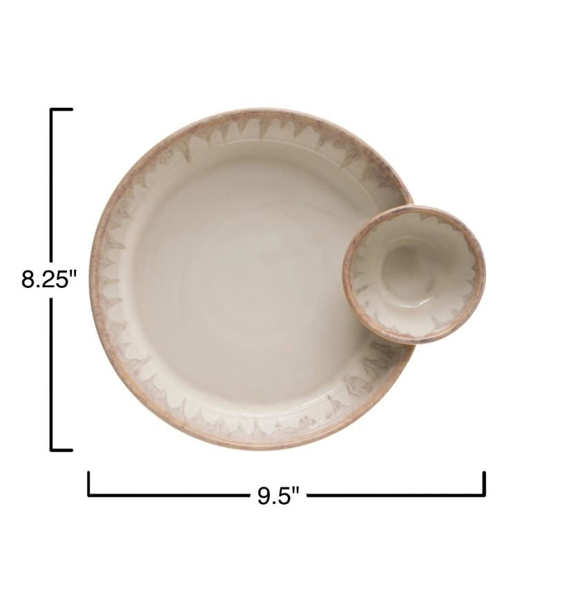 Stoneware Sectioned Serving Dish | 9.5in