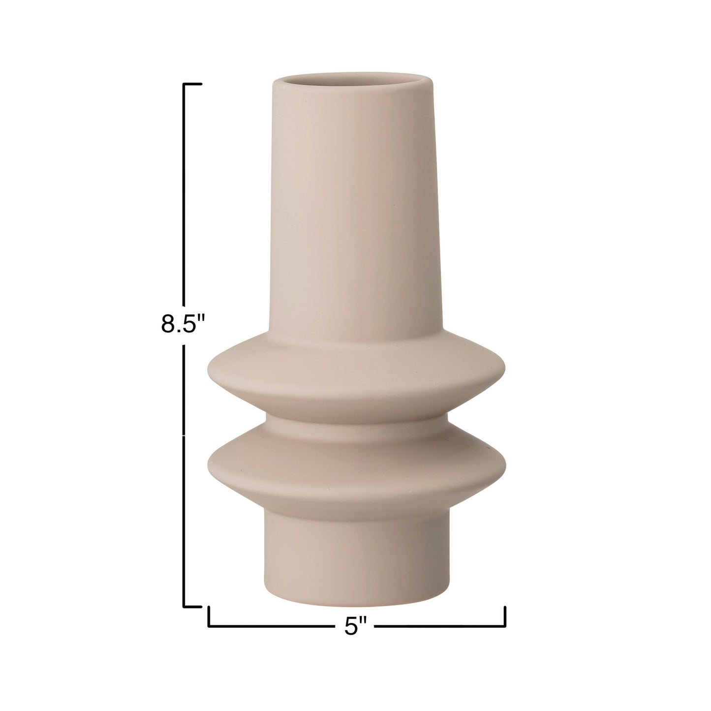 Short Abstract Cream Stoneware Vase