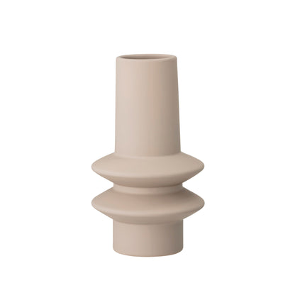 Short Abstract Cream Stoneware Vase