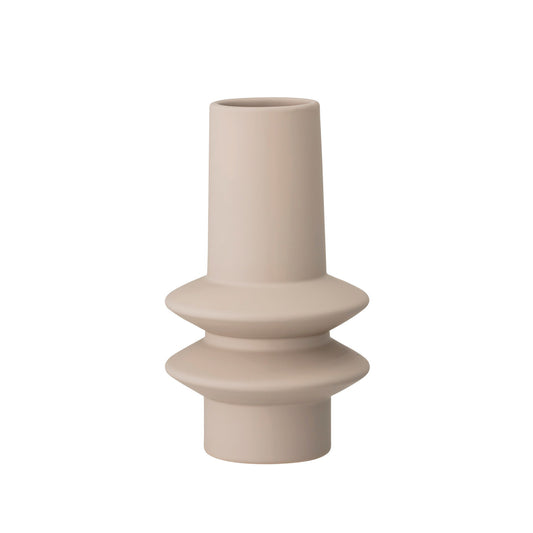 Short Abstract Cream Stoneware Vase