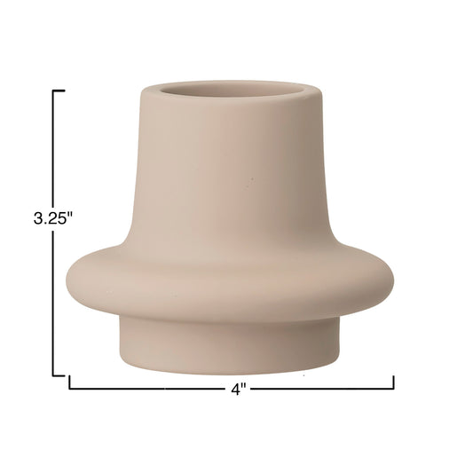 Abstract Cream Stoneware Tealight Vase
