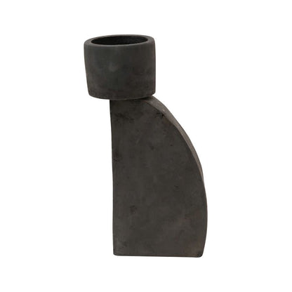 Tall Black Terra-Cotta Tealight Holder