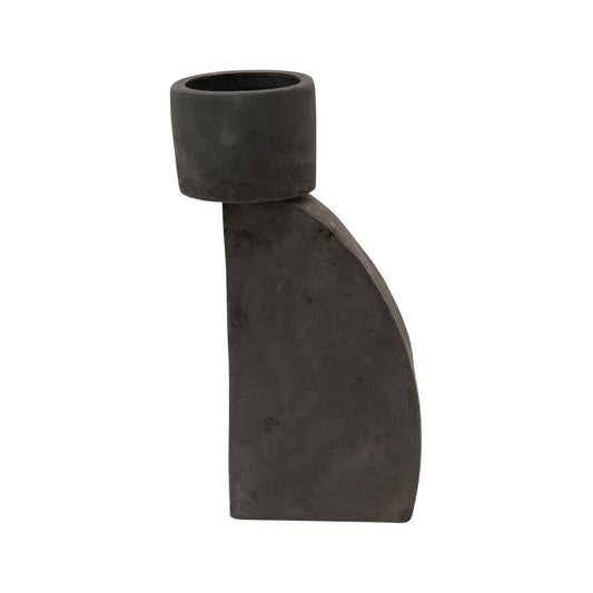 Tall Black Terra-Cotta Tealight Holder