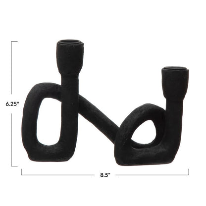 Black Loop Taper Candle Holder