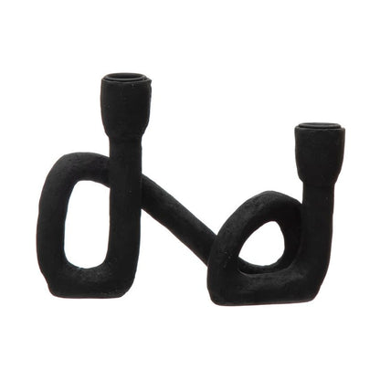 Black Loop Taper Candle Holder