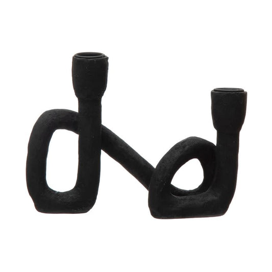 Black Loop Taper Candle Holder