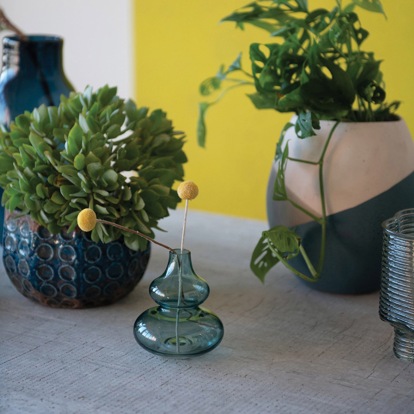 Blue Round Vase