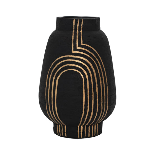 Black & Gold Terracotta Vase