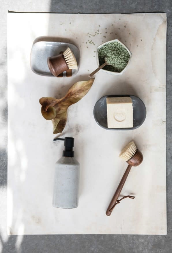 Flower Stoneware Bowl | Cream Green 4in