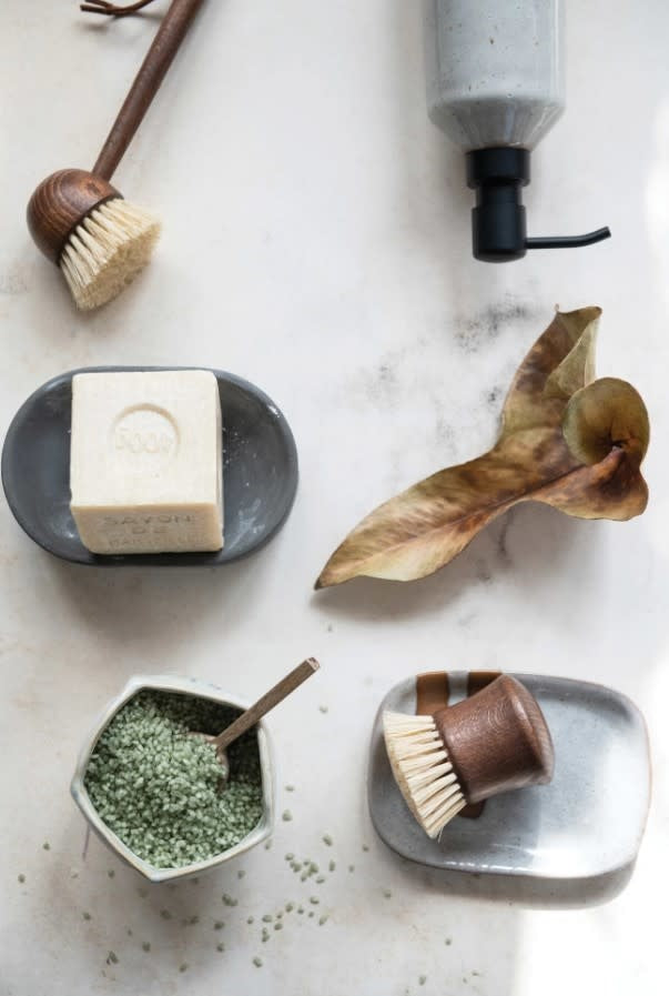 Flower Stoneware Bowl | Cream Green 4in