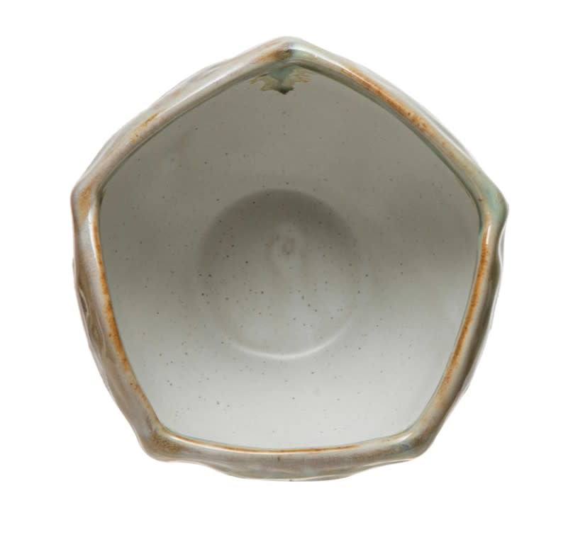 Flower Stoneware Bowl | Cream Green 4in