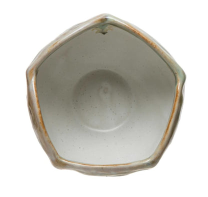 Flower Stoneware Bowl | Cream Green 4in