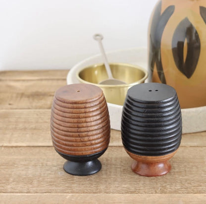 Mango Wood Salt + Pepper Set | Black Wood