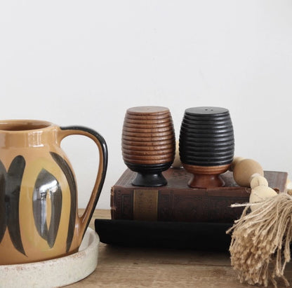 Mango Wood Salt + Pepper Set | Black Wood