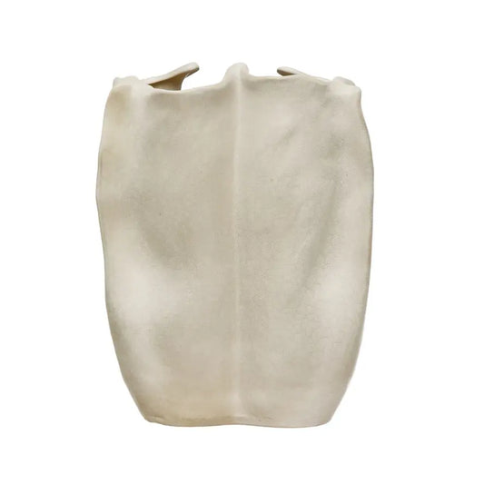 Organic Stoneware Vase | Ivory 14.5in