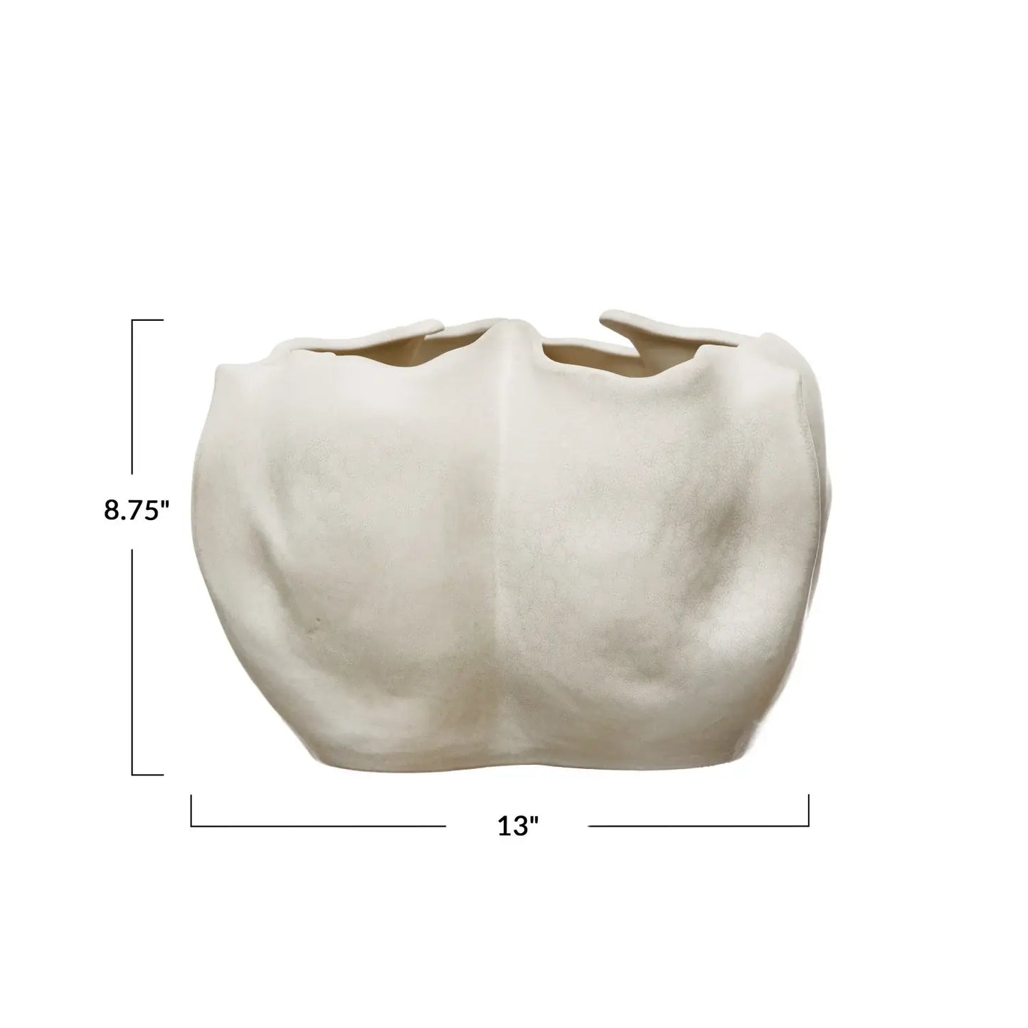 Organic Stoneware Planter | Ivory 8.75in