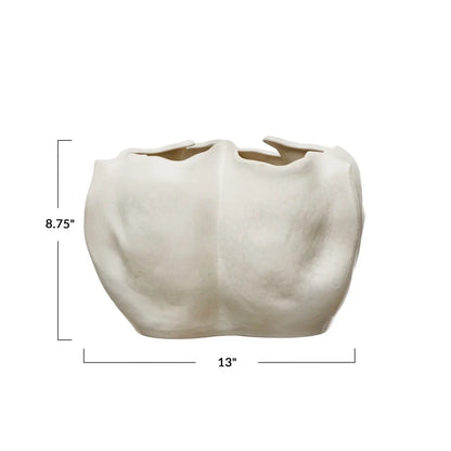Organic Stoneware Planter | Ivory 8.75in