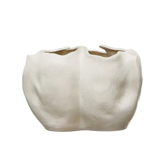 Organic Stoneware Planter | Ivory 8.75in